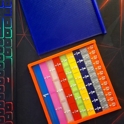 Bộ công cụ học toán phân số (Mathematical fractions) in 3D