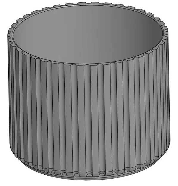Mẫu Chậu Cây 3D Hình Trụ Tinh Tế Có Rãnh Trang Trí - Image 1