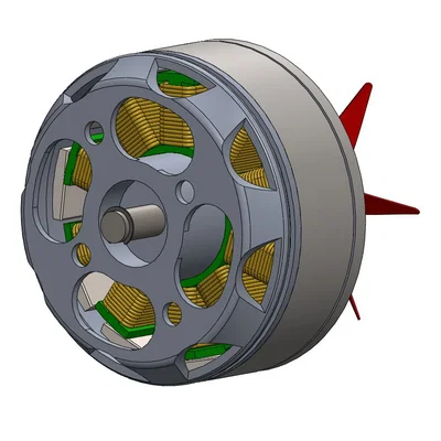 Mô hình động cơ điện DC (DC Motor) chi tiết dành cho in 3D