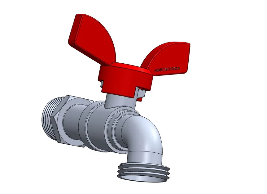Mô hình van vòi nước 3D (Water Tap Valve) thiết kế chuẩn - Image 3