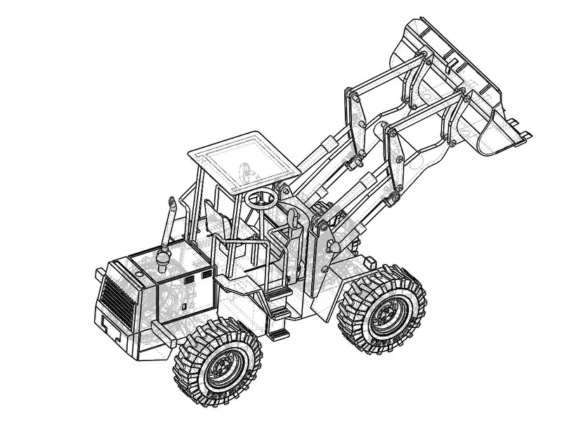 Mô hình xe xúc lật Wheel Loader đồ chơi in 3D độc đáo - Image 2