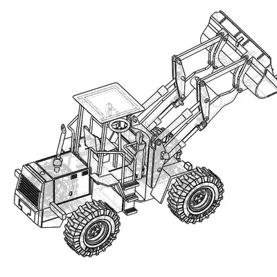 Mô hình xe xúc lật Wheel Loader đồ chơi in 3D độc đáo