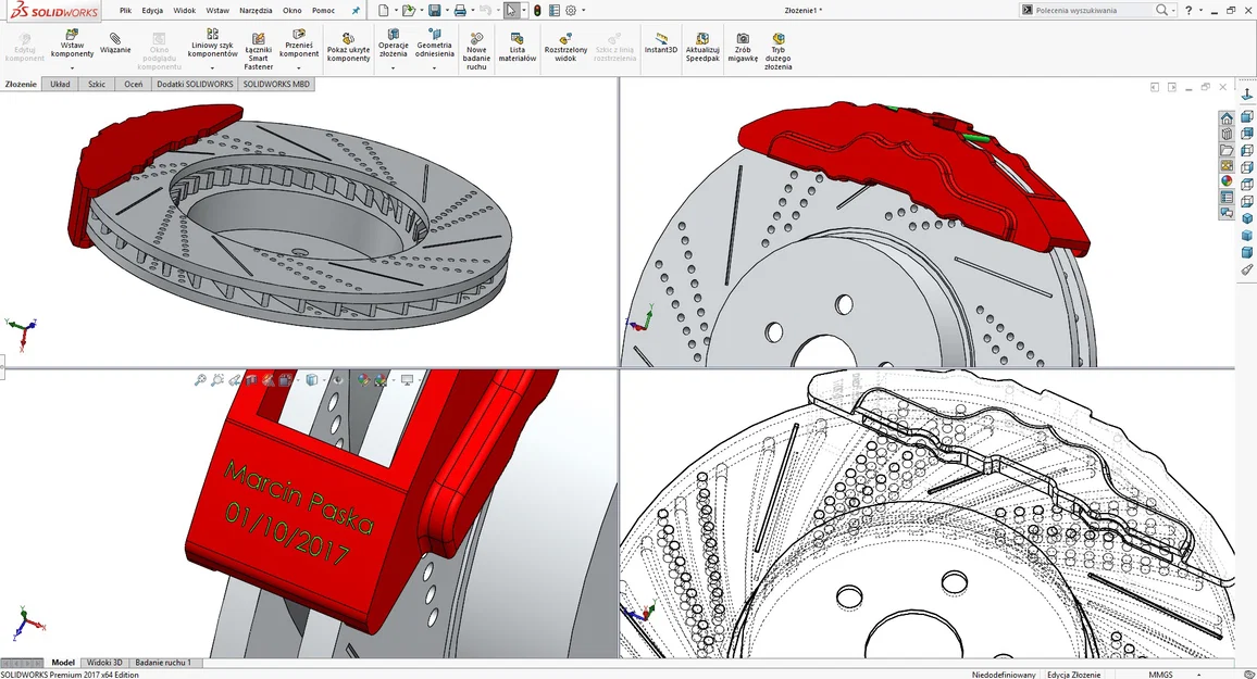 Mô hình đĩa phanh ô tô hiệu năng cao (Brake Disc) in 3D chi tiết - Image 2