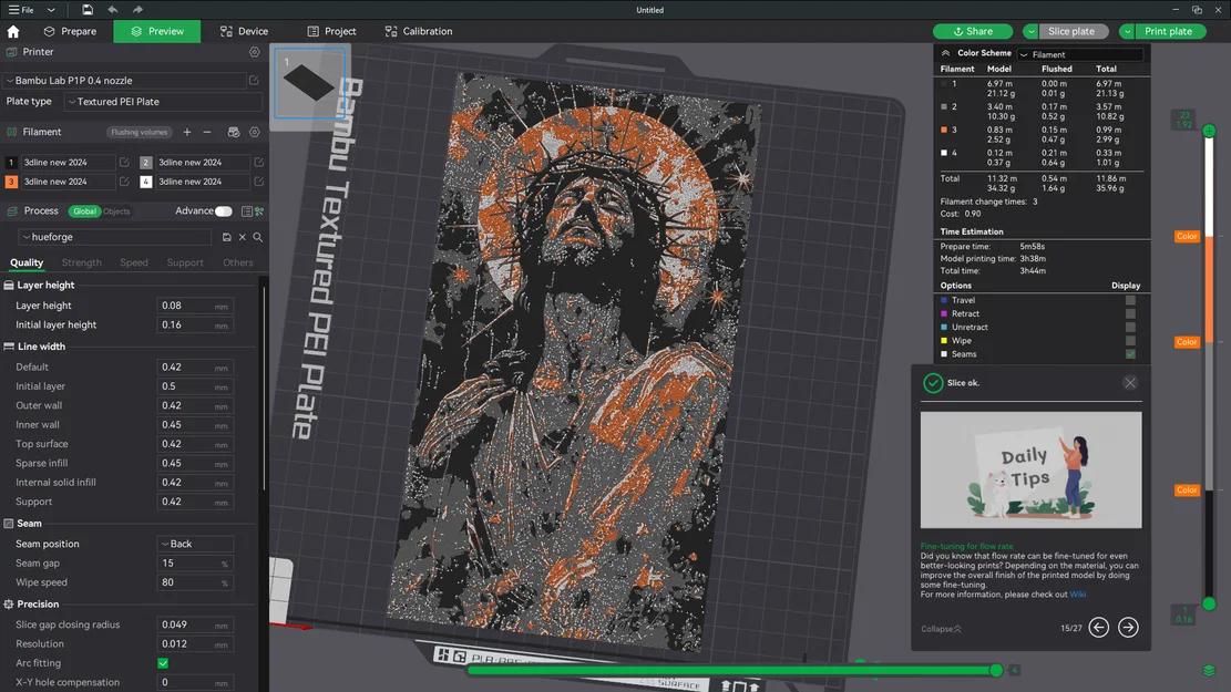 Tranh treo tường nghệ thuật Jesus - Mô hình in 3D HueForge độc đáo - Image 3