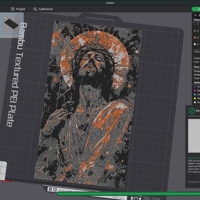 Tranh treo tường nghệ thuật Jesus - Mô hình in 3D HueForge độc đáo