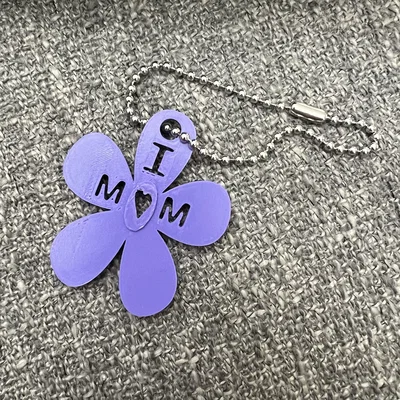 Móc khóa hoa I love MOM