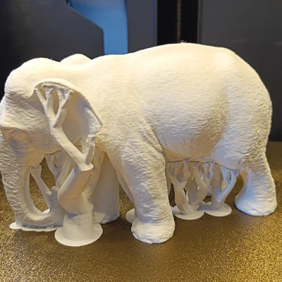 Mô hình Elephant Lady in 3D - Tượng voi trang trí đầy tinh tế