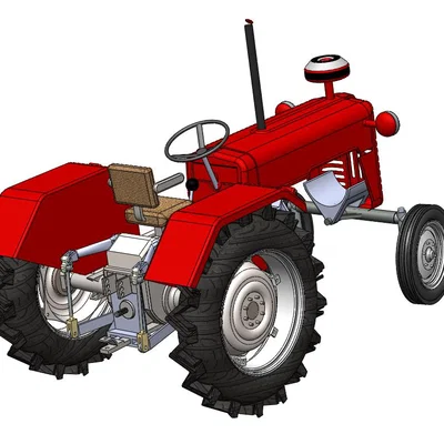 Mô hình xe máy cày đồ chơi 3D chi tiết cổ điển