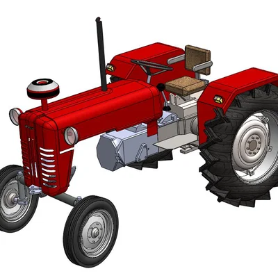 Mô hình xe máy cày đồ chơi 3D chi tiết cổ điển
