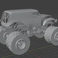 Monster Truck Grave Digger – Mẫu xe monster truck in 3D (bánh quay được) - Thumbnail 6