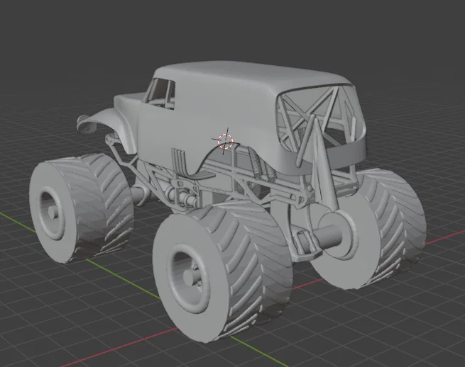 Monster Truck Grave Digger – Mẫu xe monster truck in 3D (bánh quay được) - Image 7