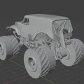 Monster Truck Grave Digger – Mẫu xe monster truck in 3D (bánh quay được) - Thumbnail 7