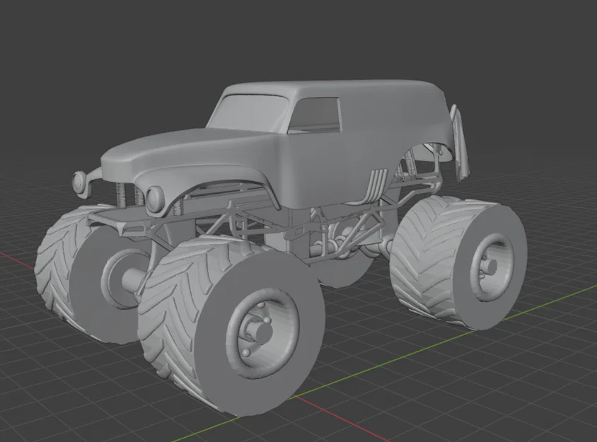 Monster Truck Grave Digger – Mẫu xe monster truck in 3D (bánh quay được) - Image 8