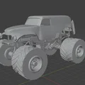 Monster Truck Grave Digger – Mẫu xe monster truck in 3D (bánh quay được) - Thumbnail 8