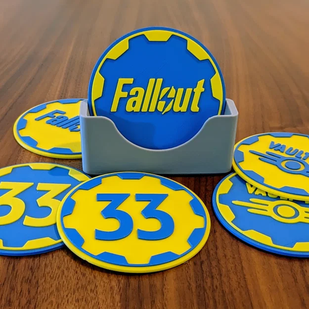 Bộ đế lót ly Fallout Vault 33 - Mô hình in 3D ấn tượng - Image 1