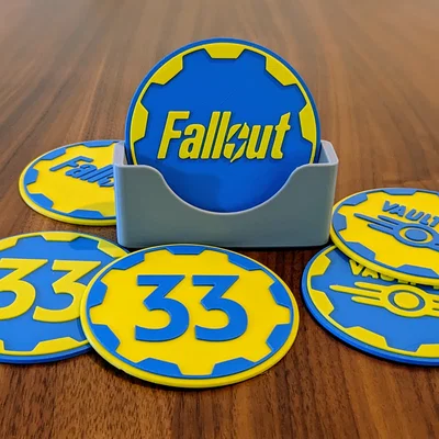 Bộ đế lót ly Fallout Vault 33 - Mô hình in 3D ấn tượng