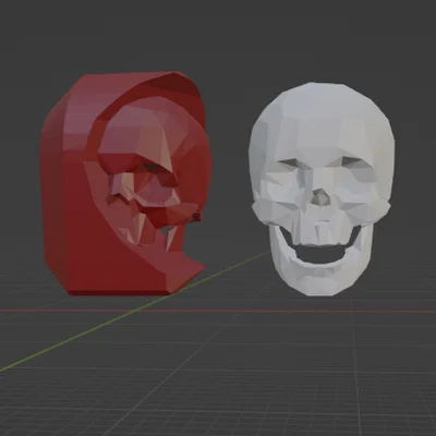 Phụ kiện đầu lâu Low Poly cực chất cho robot Dummy 13