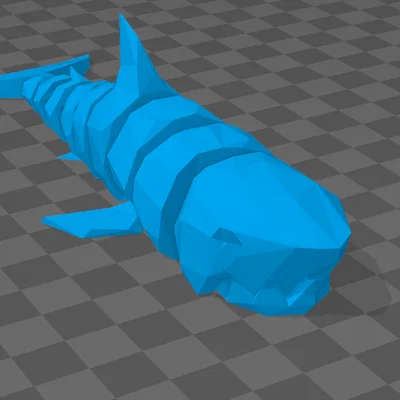 Mô hình cá mập khớp nối (Articulated Shark) phong cách Lowpoly