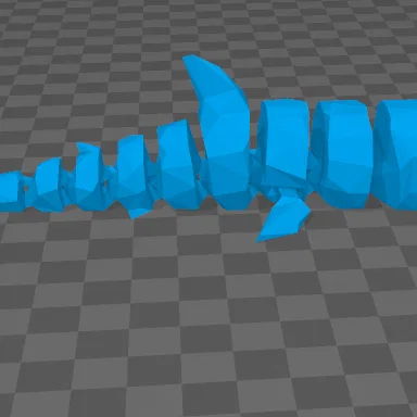 Mô hình cá mập khớp nối (Articulated Shark) phong cách Lowpoly