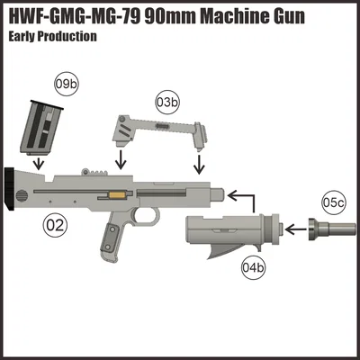 Vũ khí System Weapon GM 90mm HWF 1/144
