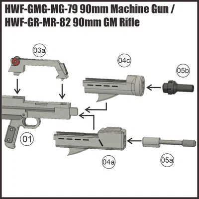 Vũ khí System Weapon GM 90mm HWF 1/144