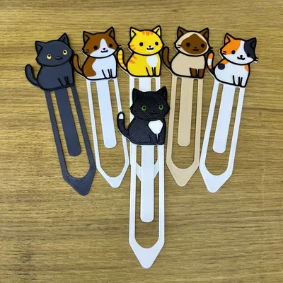 Bookmark Mèo Trắng Đen Dễ Thương