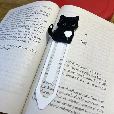 Bookmark Mèo Trắng Đen Dễ Thương