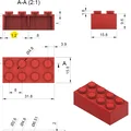 Mô hình gạch LEGO 2x4 chuẩn 3D - Tương thích hoàn hảo với hàng gốc - Thumbnail 3