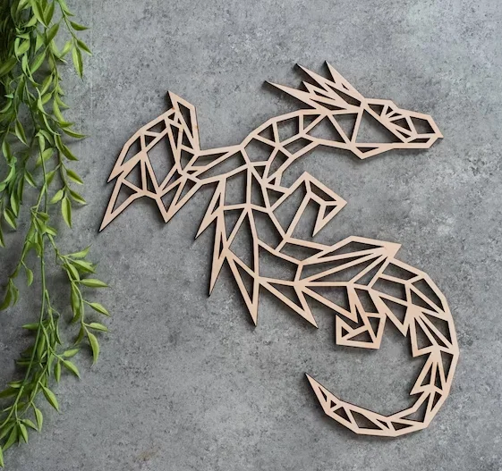 Mô hình rồng hình học (Geometric Dragon) trang trí 3D độc đáo - Image 1