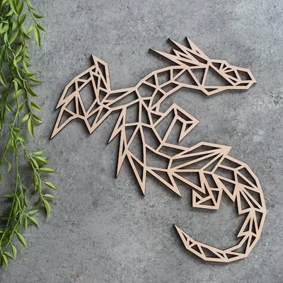 Mô hình rồng hình học (Geometric Dragon) trang trí 3D độc đáo