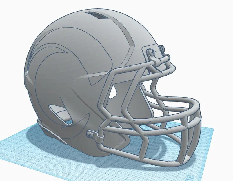 Mô hình nón bảo hiểm bóng bầu dục Rams Football Helmet in 3D - Image 2