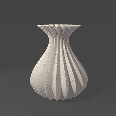 Mẫu bình hoa trang trí 3D thiết kế xoắn ốc hiện đại