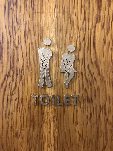 Mẫu Biển Báo Nhà Vệ Sinh 3D (Toilet Sign) Trang Trí Độc Đáo - Image 1