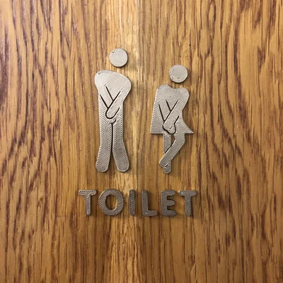 Mẫu Biển Báo Nhà Vệ Sinh 3D (Toilet Sign) Trang Trí Độc Đáo