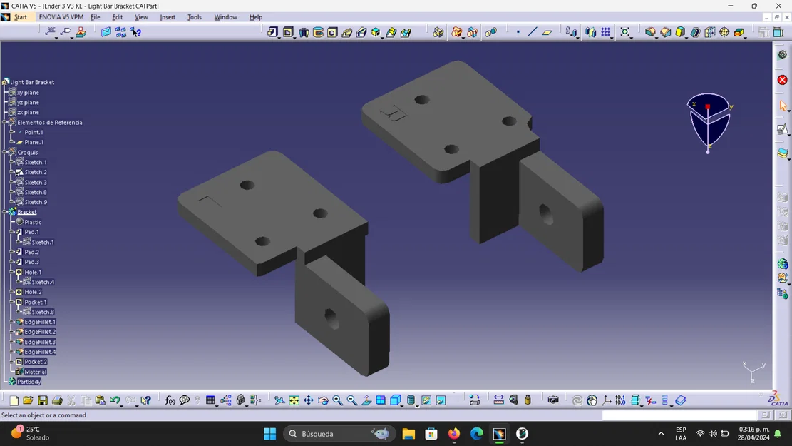 Bát/Ngàm gắn LED Light Bar cho Creality Ender 3 V3 KE - Image 1