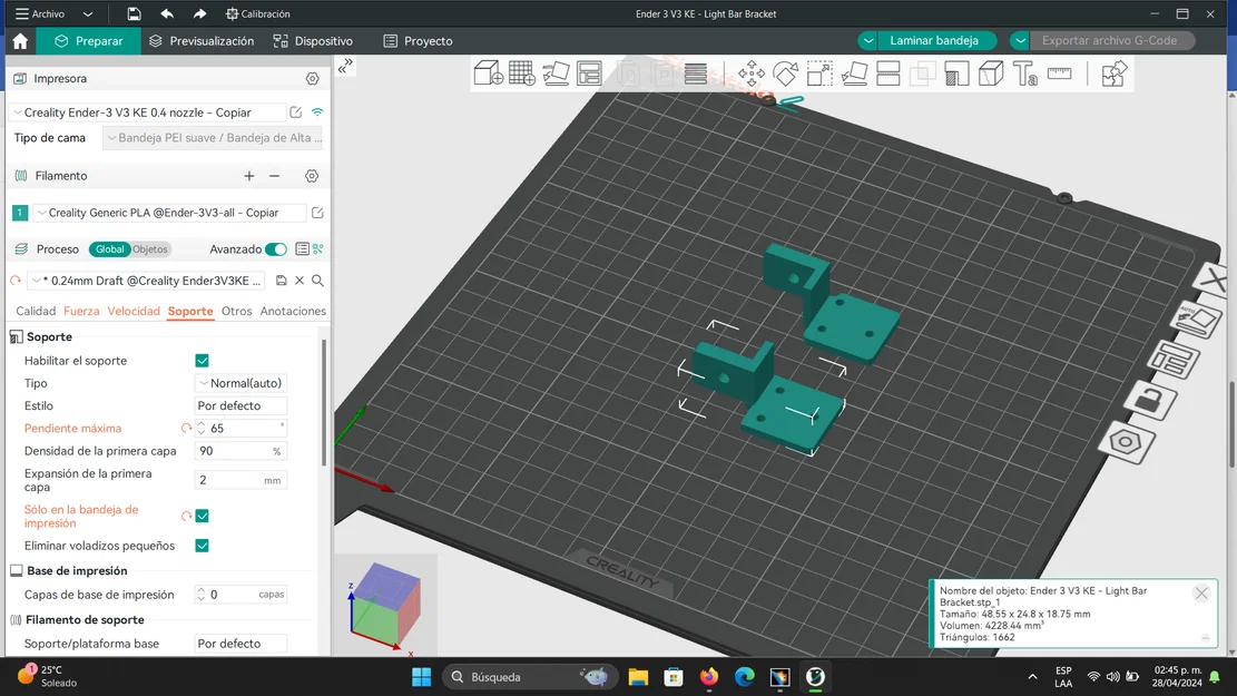 Bát/Ngàm gắn LED Light Bar cho Creality Ender 3 V3 KE - Image 2