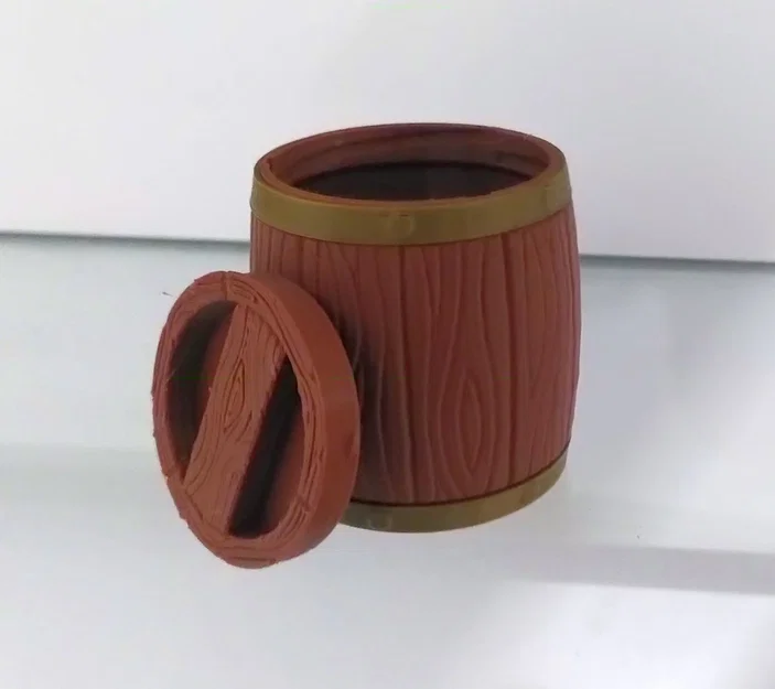 Thùng (barrel) ø50x50mm có nắp khóa, xếp chồng - Image 1