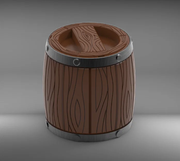 Thùng (barrel) ø50x50mm có nắp khóa, xếp chồng - Image 3