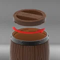Thùng (barrel) ø50x50mm có nắp khóa, xếp chồng - Thumbnail 4