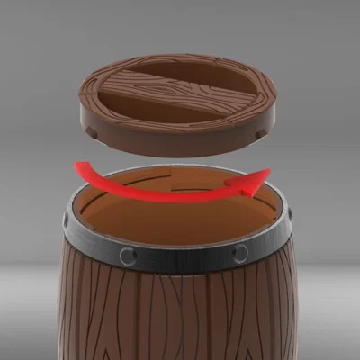 Thùng (barrel) ø50x50mm có nắp khóa, xếp chồng