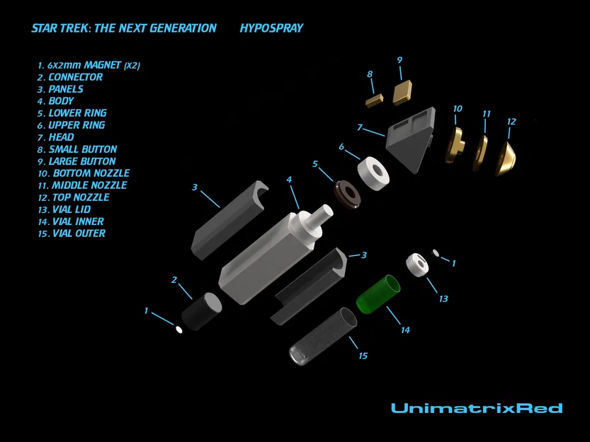 Star Trek: TNG Hypospray (Đạo cụ Hypospray TNG in 3D) - Image 3