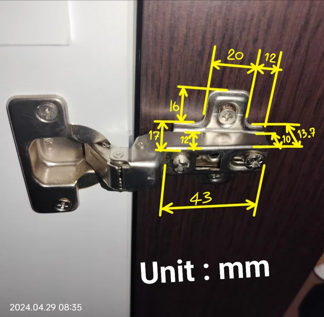Miếng đệm 3D gia cố bản lề cửa tủ gỗ (Furniture Hinge Repair Part) - Image 3