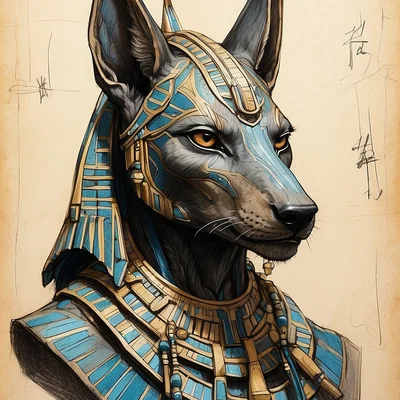 Mô hình 3D vị thần Anubis phong cách HueForge độc đáo