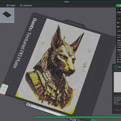 Mô hình 3D vị thần Anubis phong cách HueForge độc đáo