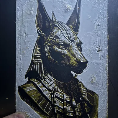 Mô hình 3D vị thần Anubis phong cách HueForge độc đáo