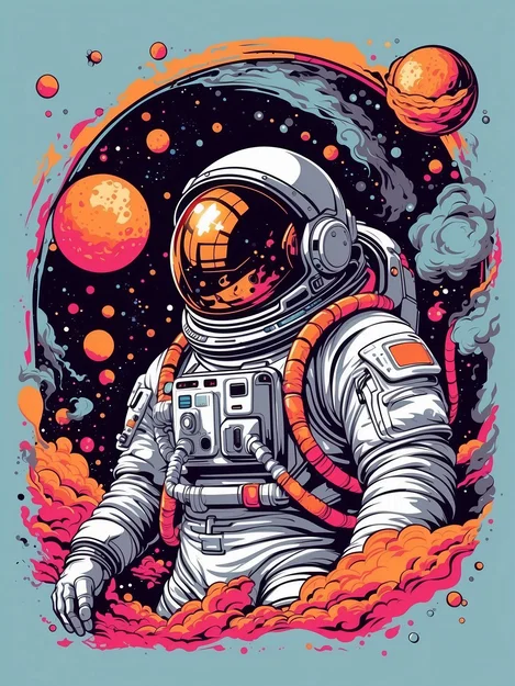 Astronaut Art - Tranh nghệ thuật 3D HueForge chủ đề vũ trụ - Image 1
