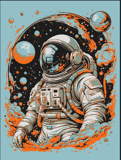 Astronaut Art - Tranh nghệ thuật 3D HueForge chủ đề vũ trụ - Image 2