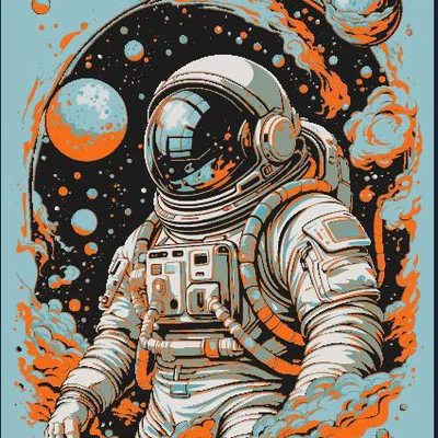 Astronaut Art - Tranh nghệ thuật 3D HueForge chủ đề vũ trụ