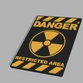 Biển báo khu vực cấm Danger Restricted Area in 3D sắc nét - Thumbnail 1