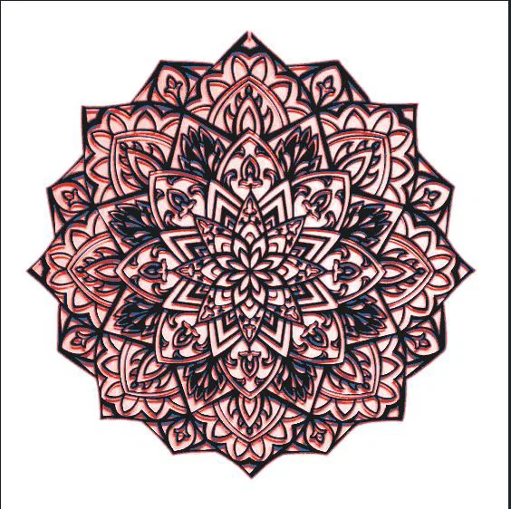 Tranh treo tường Mandala Black Dalia phong cách Hueforge độc đáo - Image 2